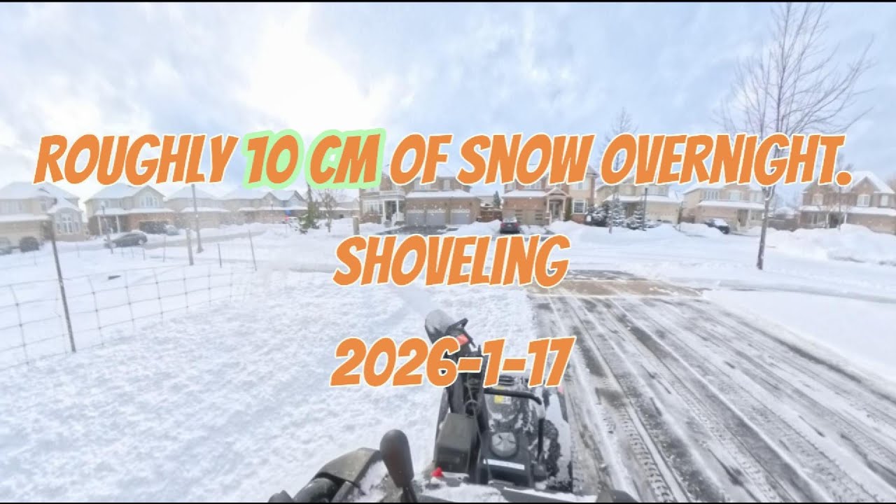 Roughly 10 cm of snow overnight. Shoveling — this is just normal Canadian winter life. Ontario CA