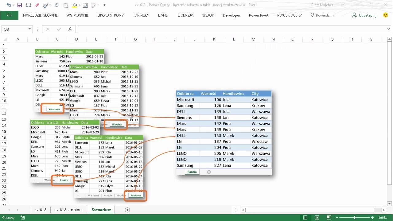 excel-618 - Power Query - łączenie arkuszy o takiej samej strukturze