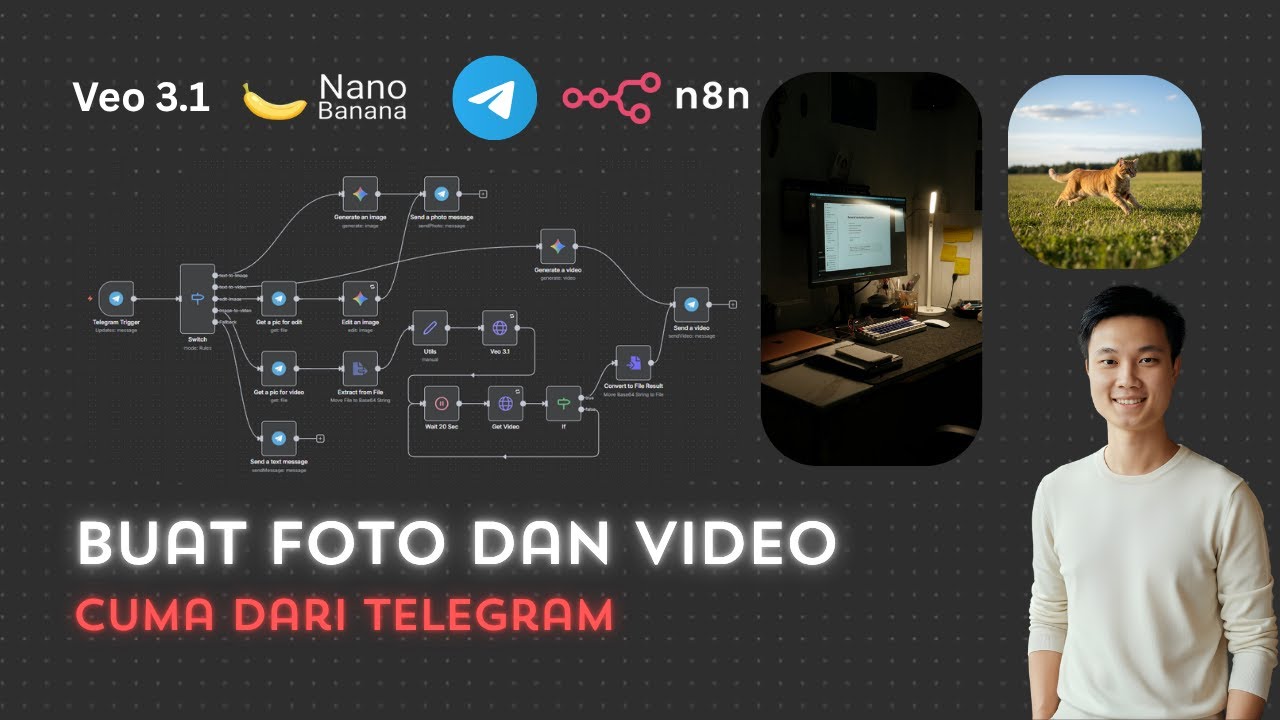 Tutorial Lengkap Pemula: Hubungin N8N dengan AI untuk Bikin Konten (Foto & Video)