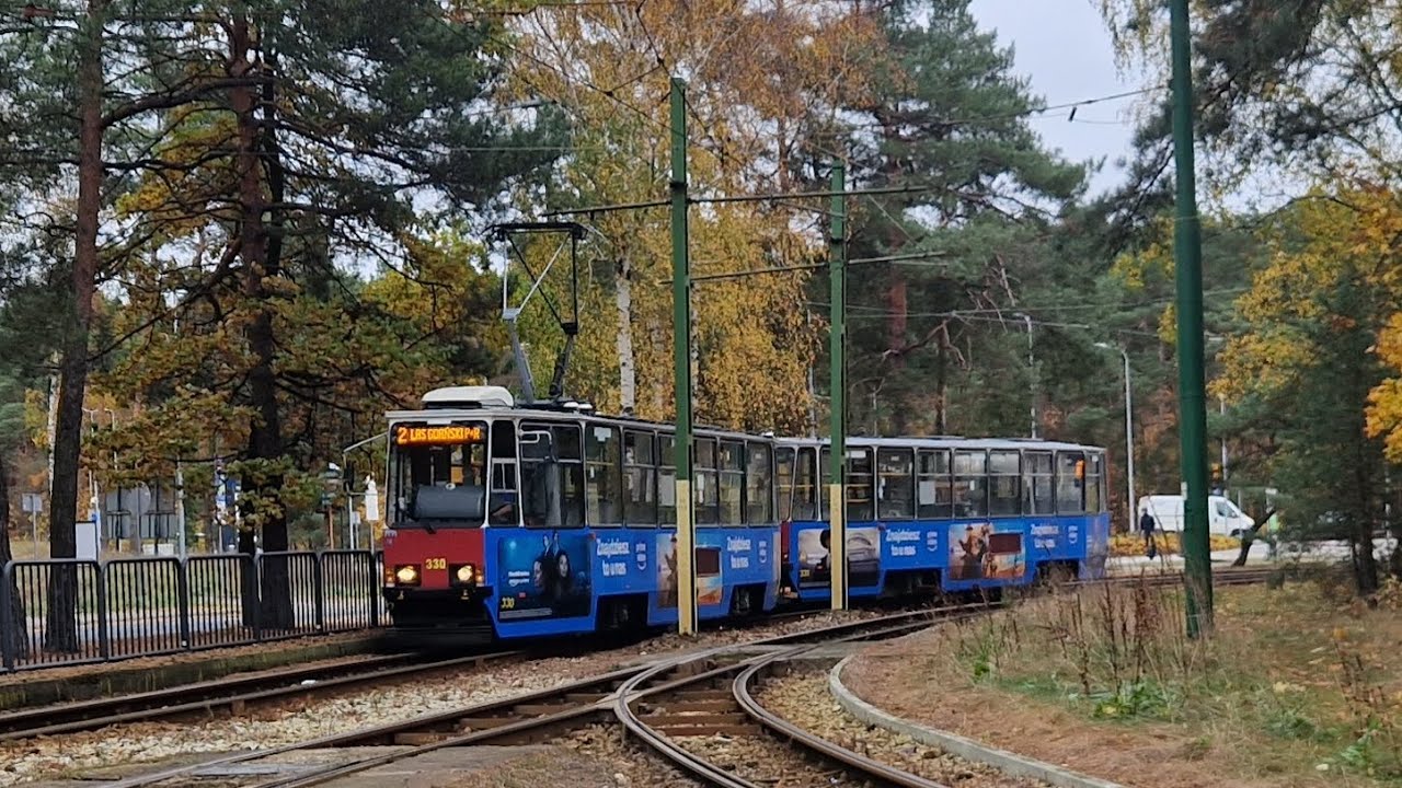 Straßenbahn Bydgoszcz | Mitfahrt in der kompl. 2 von Las Gdański P+R bis Kapuściska im Konstal 805Na