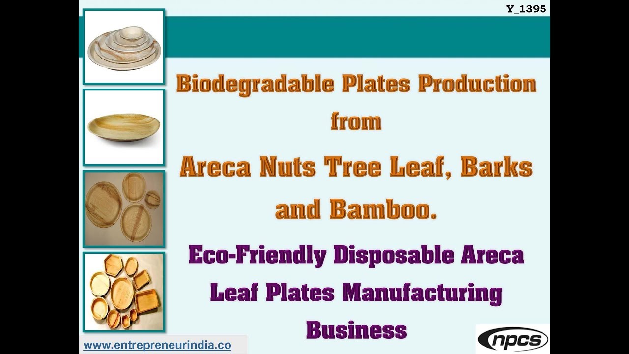 Biodegradable Plates Production from Areca Nuts Tree Leaf, Barks, and Bamboo.