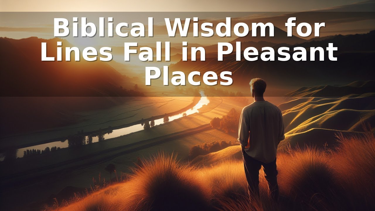 Biblical Wisdom for Lines Fall in Pleasant Places