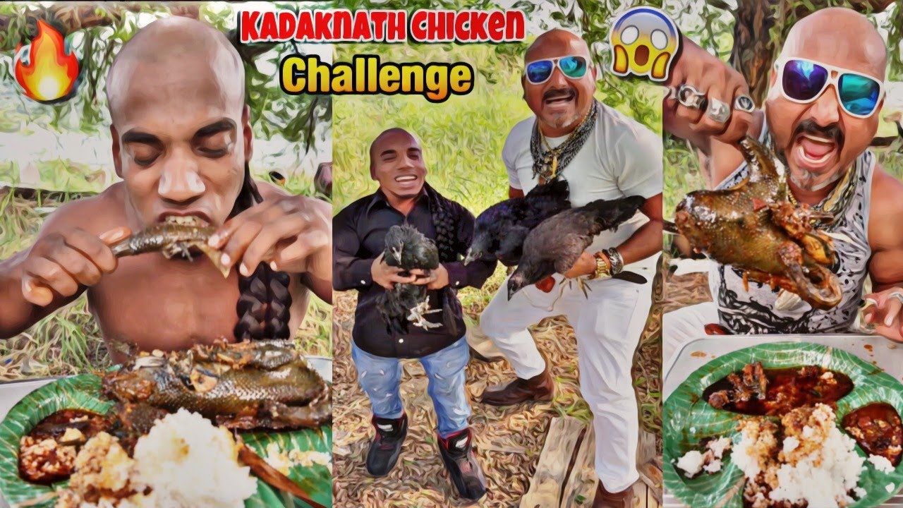 Kadaknath Chicken Eating Ft. Индийский КайГрене | Улхас Камате | Кусок куриной ножки
