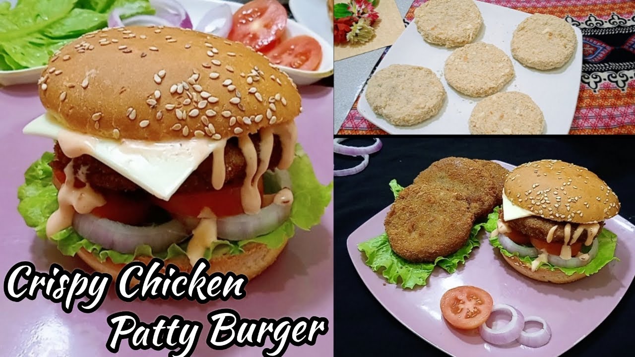 Chicken Patty Burger | Make and freez Chicken patty | KFC McDonald's Chicken Burger Food with Nimra