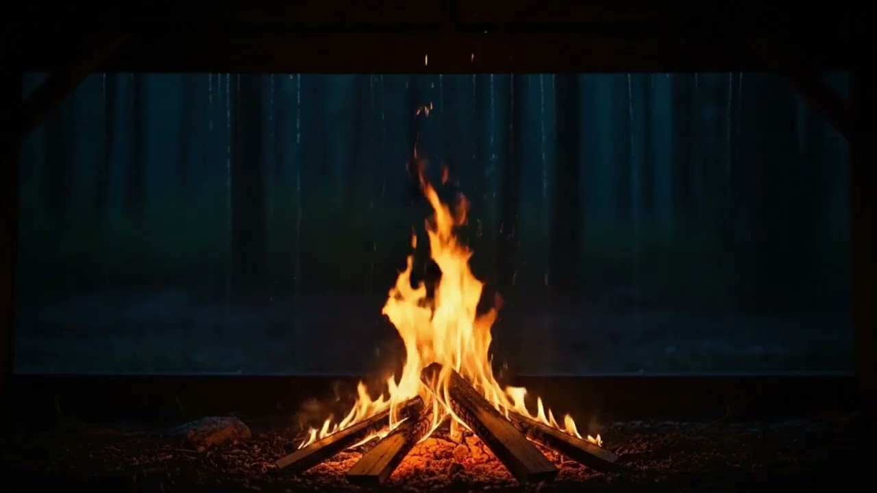 Rainforest Cozy Campfire | 1-Hour | Meditation - Sound Healing - Relaxation