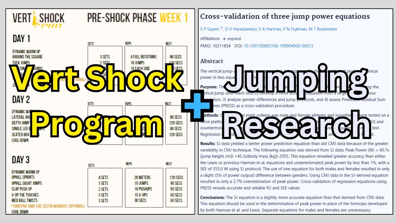 Vert Shock Results (Week 7 of 8) and Vertical Jump Research