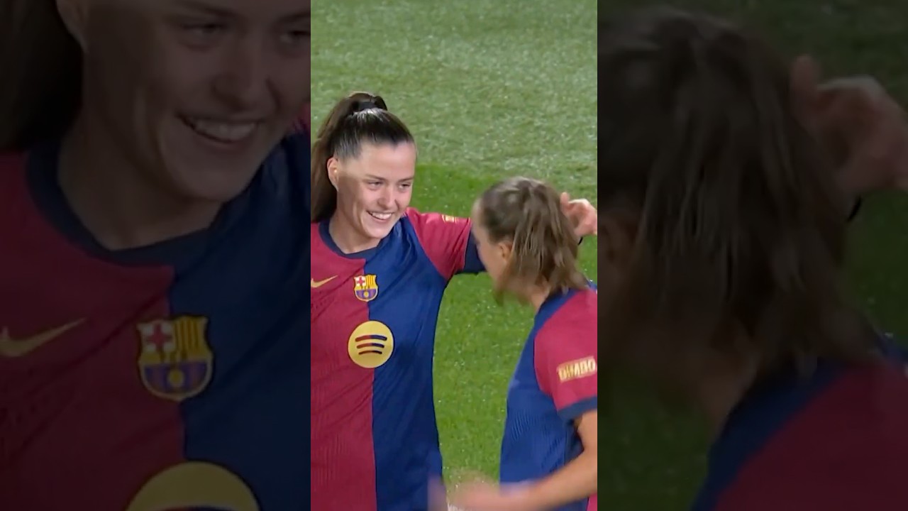 🤸 Acrobatic finish from Cl&agrave;udia Pina 💥 #barcelona #fcbfemeni #claudiapina #womensfootball #shorts