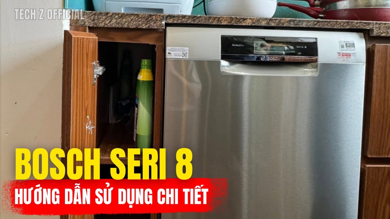 Hướng dẫn sử dụng Máy rửa bát Bosch Series 8 SMS8ZCI01E: Chọn chương trình & bật/tắt tự động hé cửa