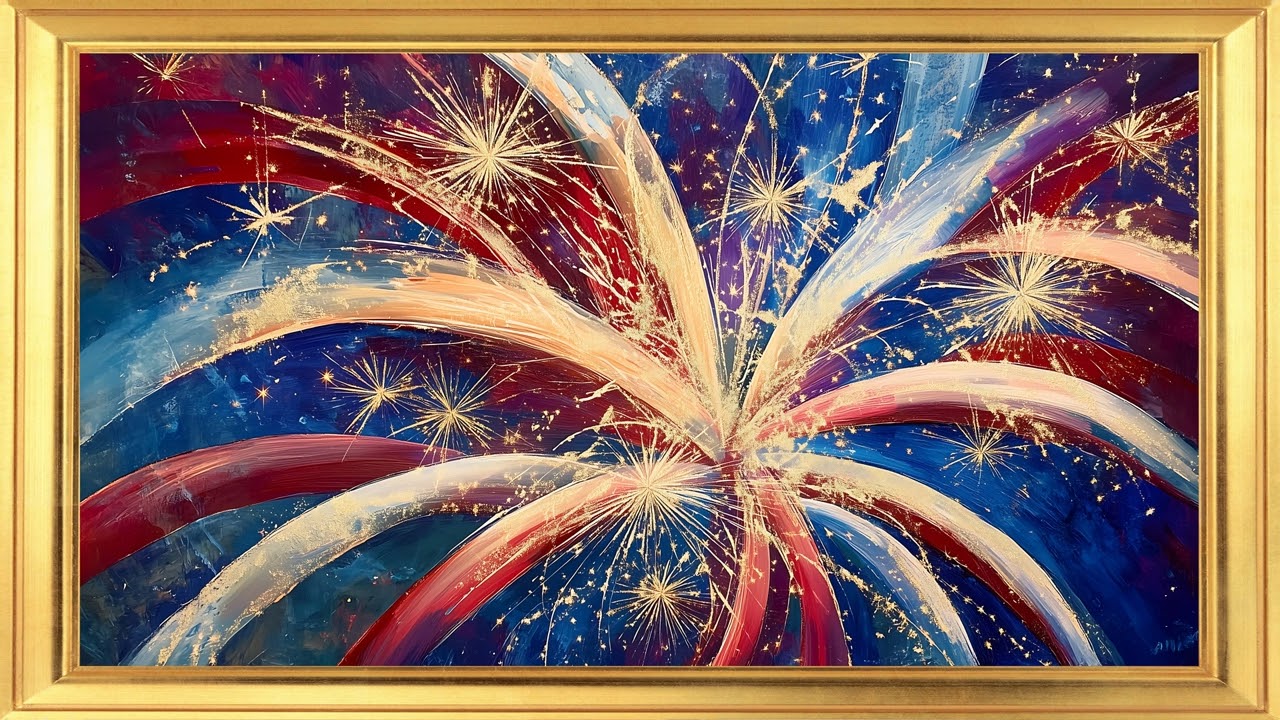 4th July Fireworks  Frame TV Art | Vibrant Celebration 4K UHD Wall Art Screensaver Festive Wallpaper