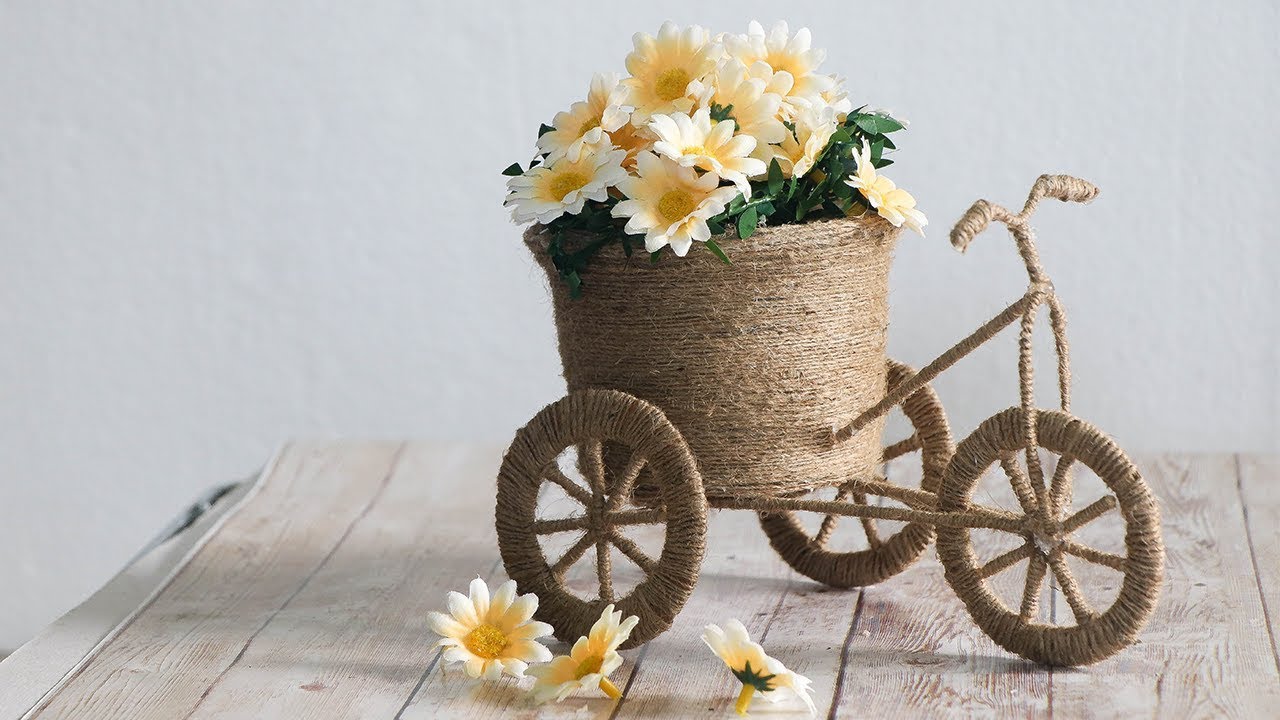 DIY JUTE BICYCLE | BEST  OUT OF WASTE CRAFTS| decorative cycle ideas | jute rope |