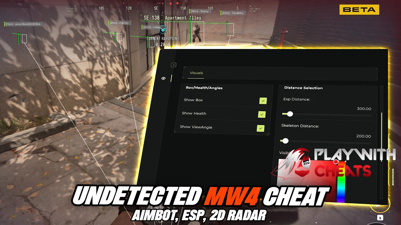MW4 Cheats & Hacks - AIMBOT, ESP, 2D RADAR ft. PlayWithCheats.com