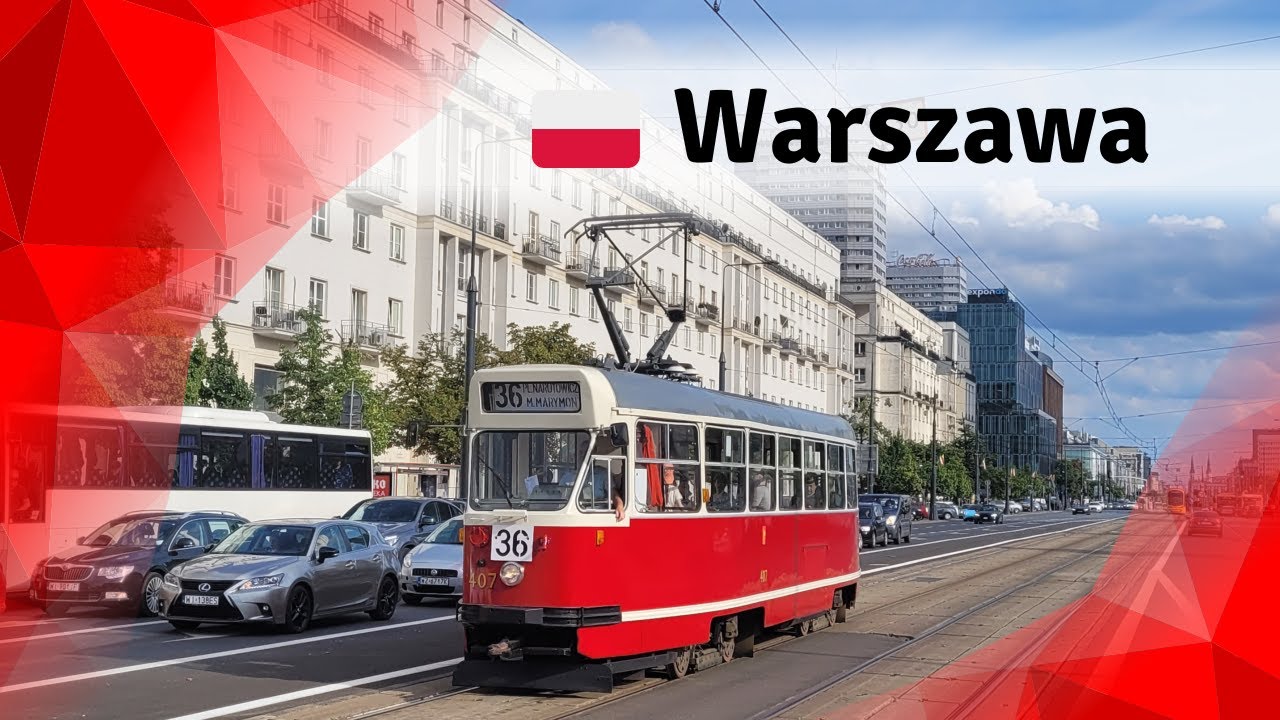 Heritage trams in Warsaw: Sightseeing with tram line 36 (2023)
