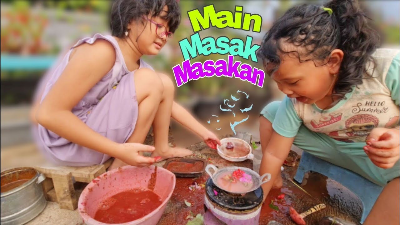 Bikin Nasi Merah dari Tanah Liat 💜 Hanum Bocil Main Masak Masakan Pakai Pewarna, Seru banget!!