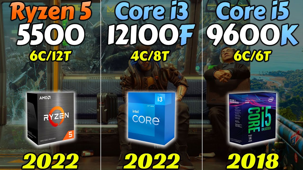 R5 5500 vs i3-12100F vs i5-9600K - RTX 3080 and RTX 3060