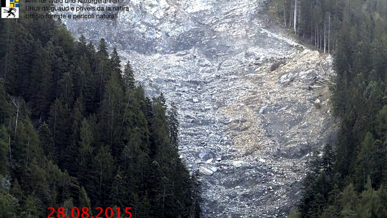 Zeitraffer Rutschung Val Parghera 2013-2017