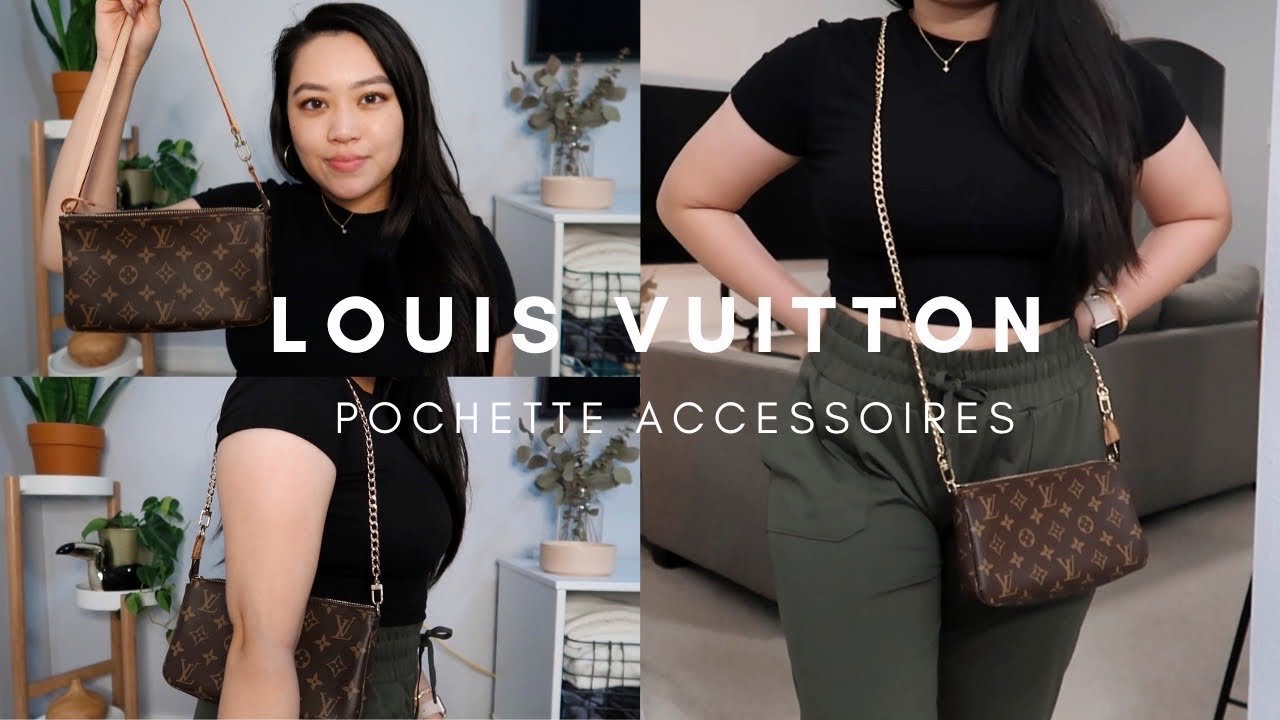 Louis Vuitton Pochette Accessoires Monogram Canvas | Unboxing + Review | Amazon Gold Chain Straps