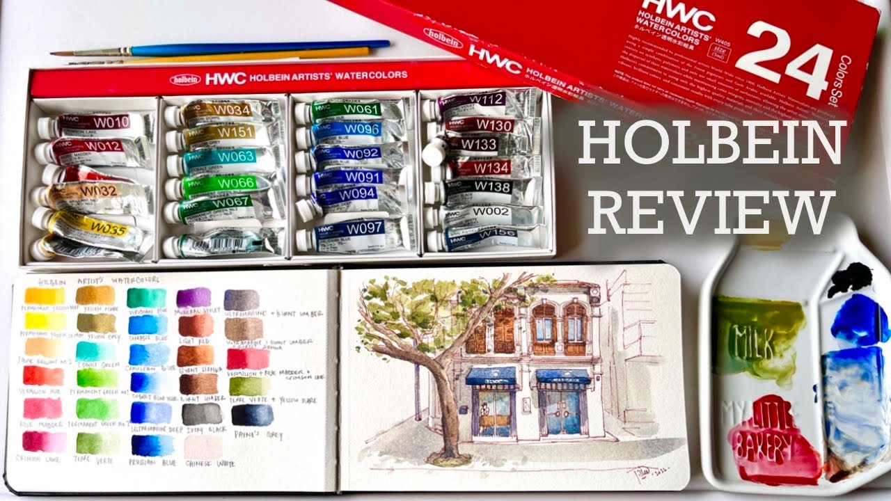 Holbein Artists’ Watercolors Review | Watercolor café sketch demo