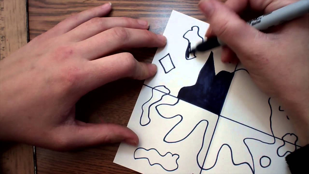 Positive and negative space drawing activity