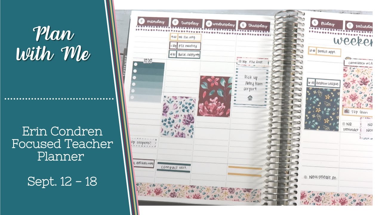 PLAN WITH ME | September 12 - 18 | Erin Condren Focused Teacher Planner