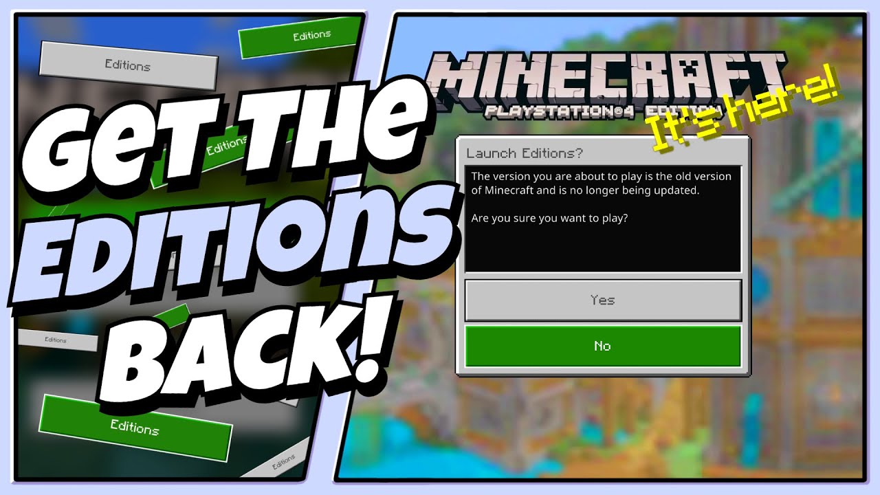 Minecraft PS4/PS5 — Как вернуть кнопку «Издания»! — 1.19