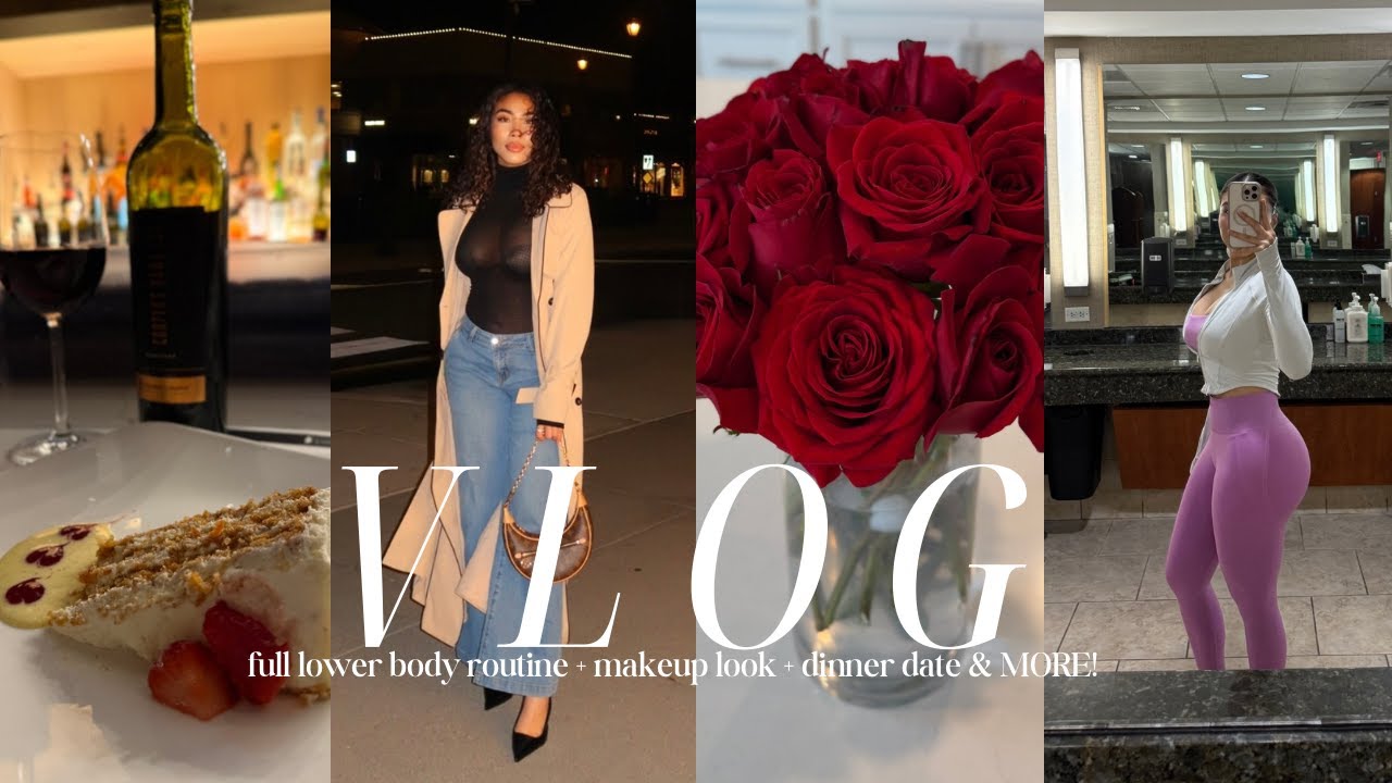 vlog! full lower body workout + curly hair routine + dinner date + chit chat & MORE| Teeangeline