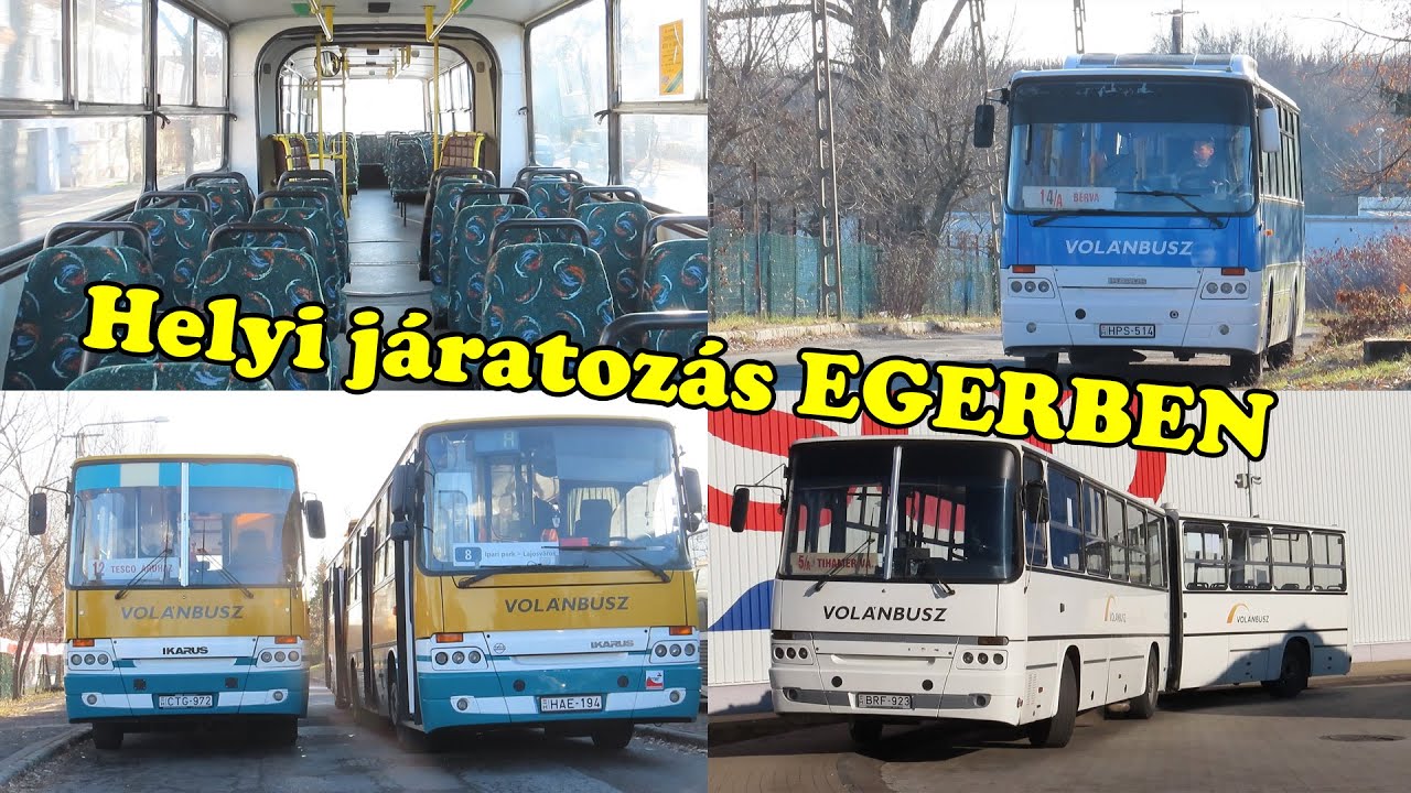 Helyi járatú buszok Egerben; utazás három Ikarussal: HAE-194, BRF-923, CTG-972