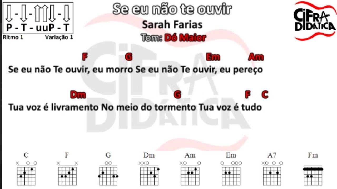 Se Eu Não Te Ouvir - Sarah Farias - CIFRA SIMPLIFICADA
