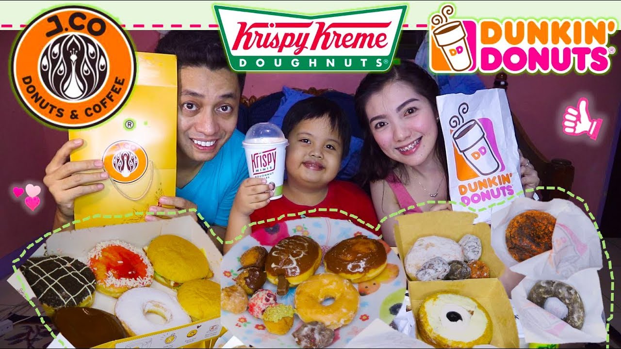 KRISPY KREME + J.CO + DUNKIN DONUTS MUKBANG