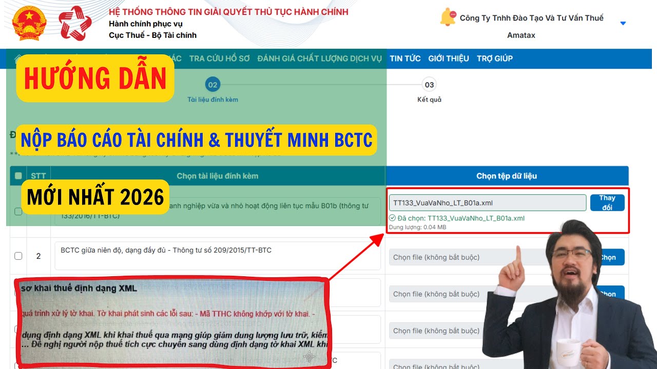 HƯỚNG DẪN NỘP BÁO CÁO TÀI CHÍNH & THUYẾT MINH BCTC MỚI NHẤT 2026