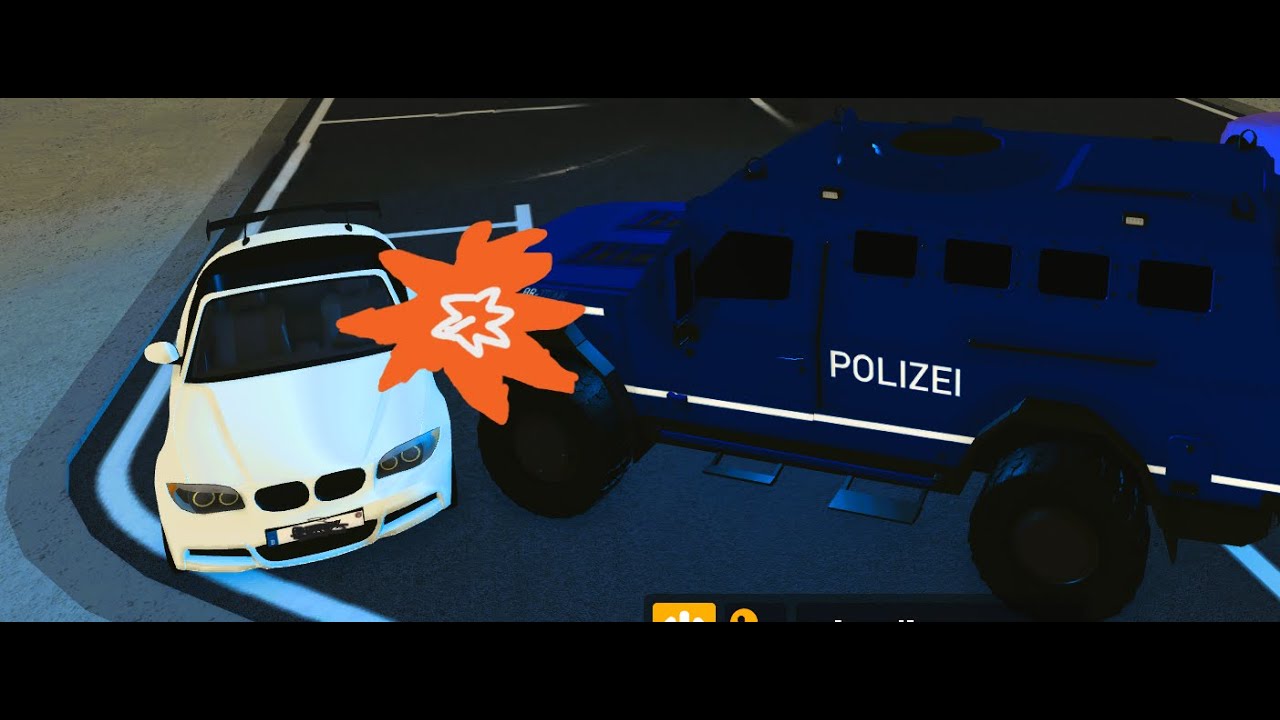 Das Video endet wenn ich einen Unfall baue oder in etwas reinfahre( als Polizei)