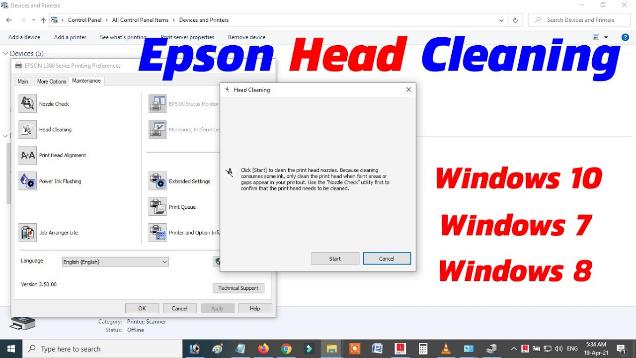 Epson L380 Head Cleaning | Epson Printer Head Cleaning | Printer Head Cleaning | Epson Head Cleaning