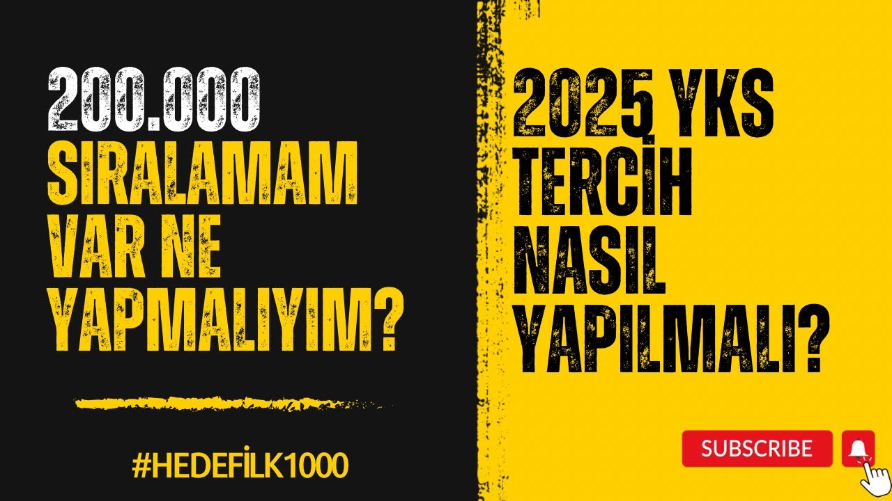 200.000 SIRALAMA NASIL TERCİH YAPMALI? #yks #ykstercih 