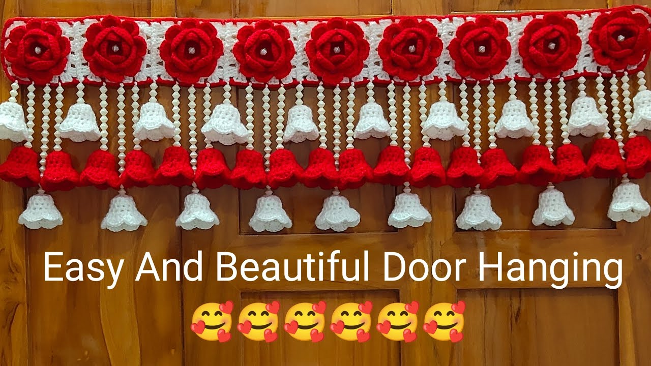 wow😻 Beautiful door hanging 💘 How to crochet toran/jhaler/Bandhanwar ❤️ Gate parda🥰 Easy design