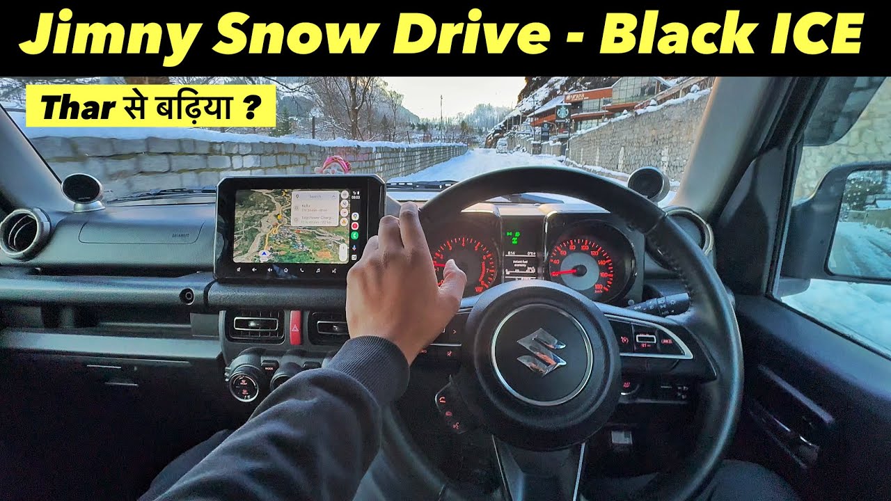 Suzuki Jimny 4x4 Snow Drive Review: Better Than Thar ? Black Ice पे Jimny चल पाएगी ?