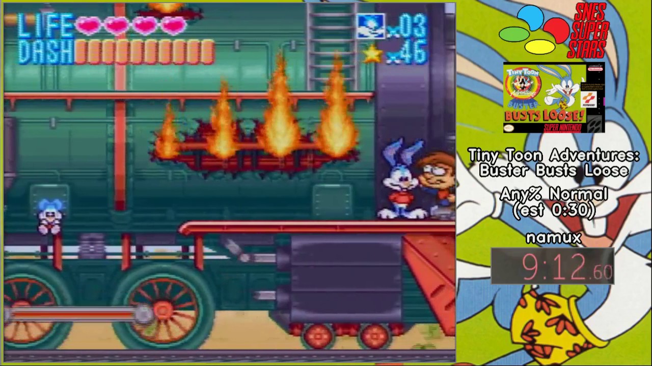 SNES Super Stars 2017 [121] - Tiny Toon Adventures: Buster Busts Loose (Any% Normal) by namux