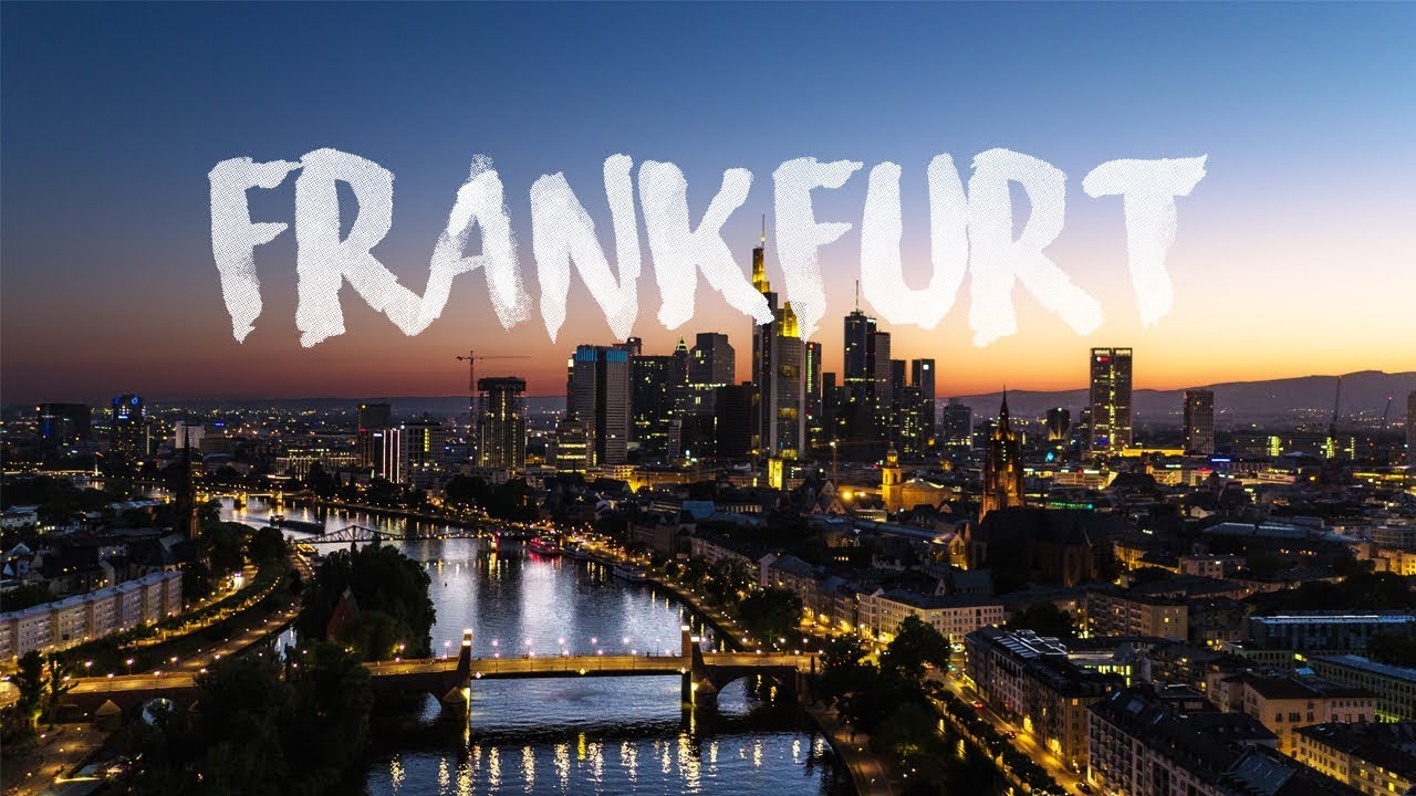 FRANKFURT a.M., Germany | Skyline at night Aerial Drone 4K Short Clip by thedronebook