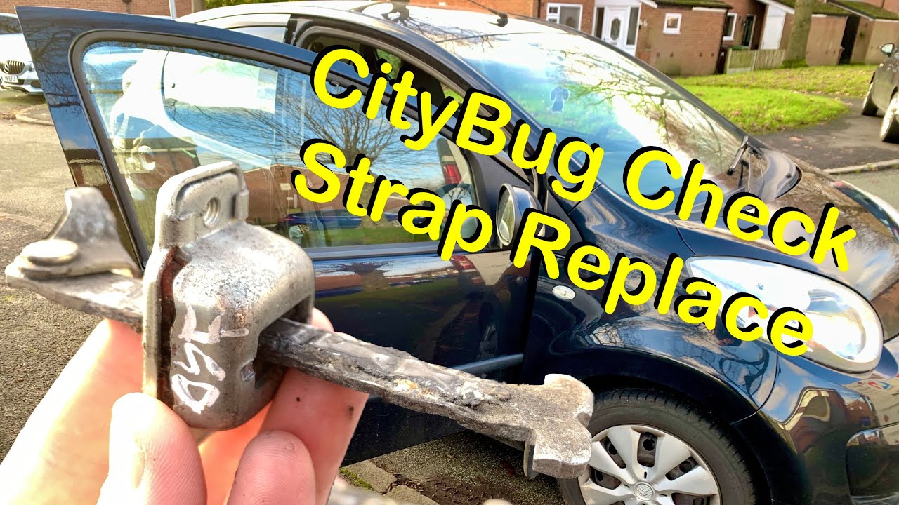Замена ремня безопасности Citroen C1. Устранение скрипа двери CityBug (Aygo/107)