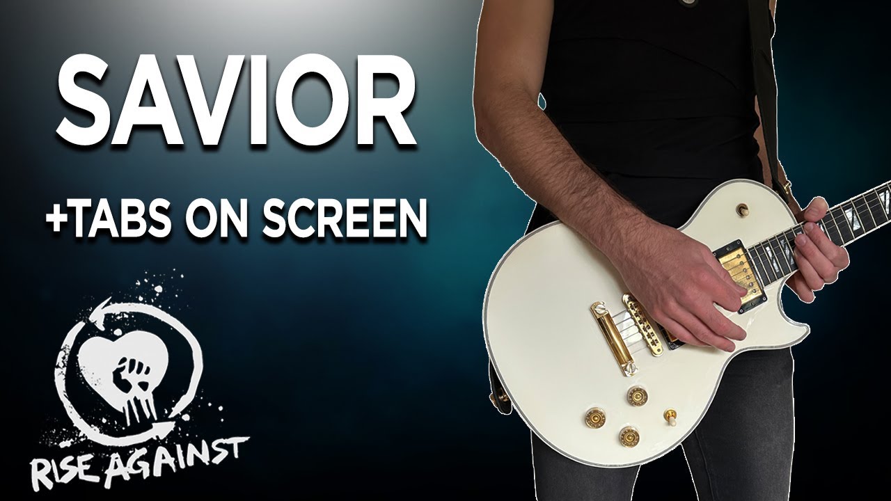 Rise Against - Savior Guitar Cover with Tabs on screen 4K UHD