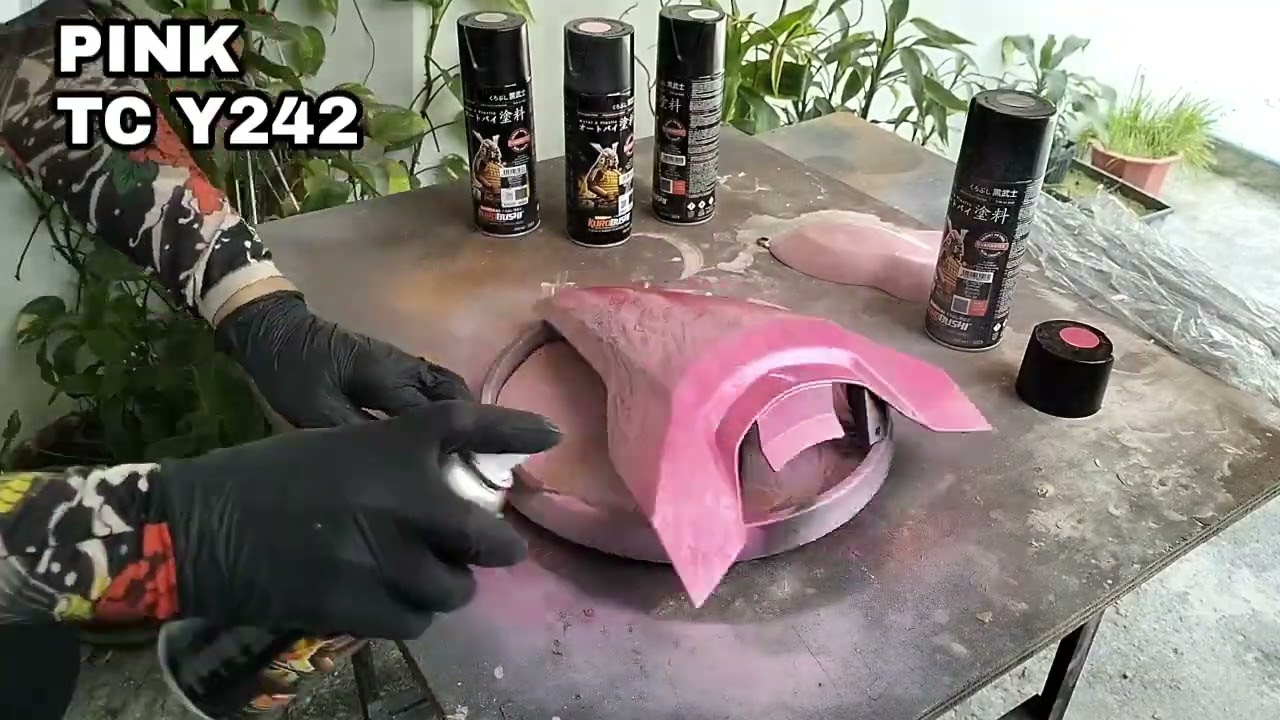 MAGENTA MARBLE EFFECT  ( SAMURAI PAINT PINK 2 COAT SYSTEM)