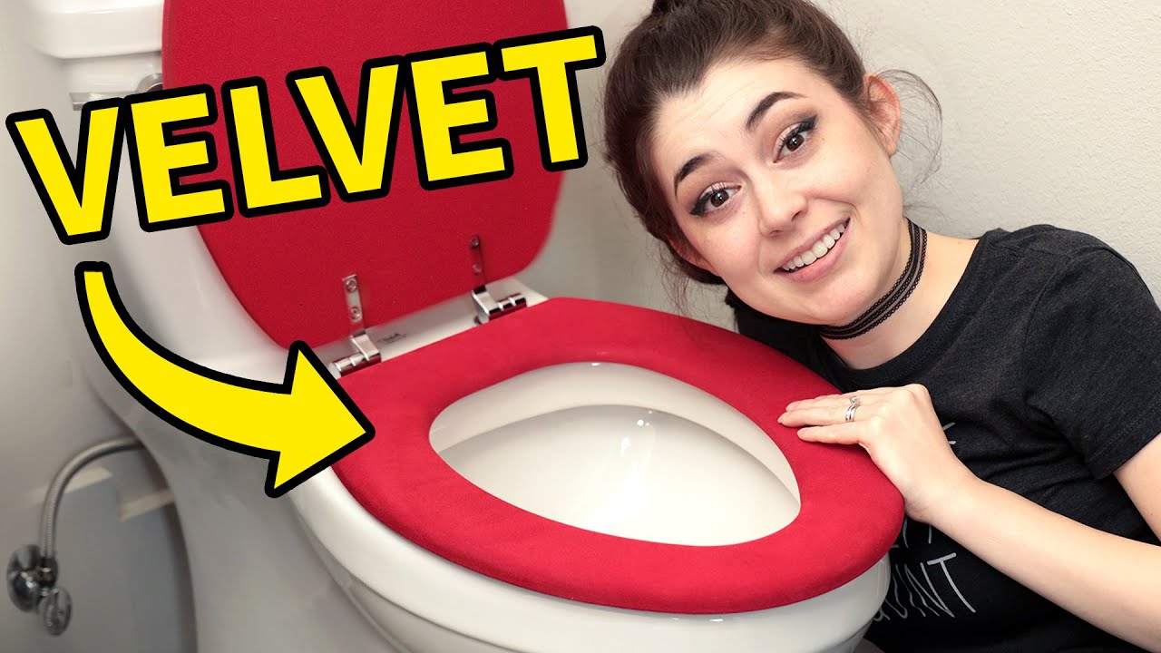 We made an awful velvet toilet seat