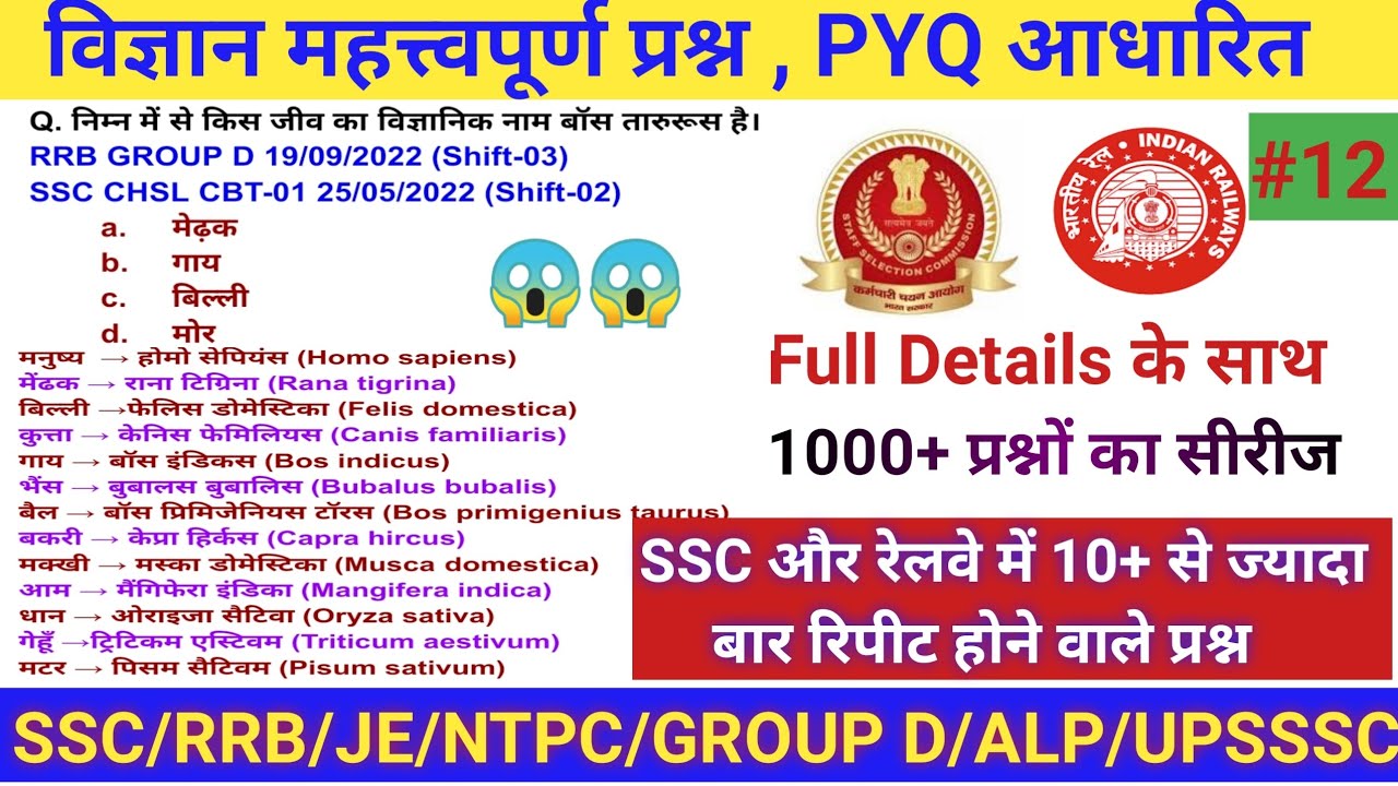 Railway Science PYQ #12। Science 😱 important PYQ।#groupdscience #sciencepyq #rrb #ssc #rrbexam