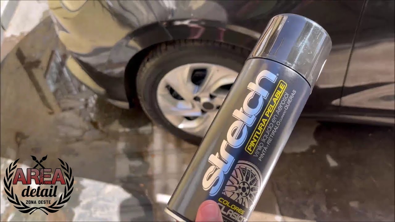 Como pintar LLANTAS con STRETCH en aerosol - Negro brillante