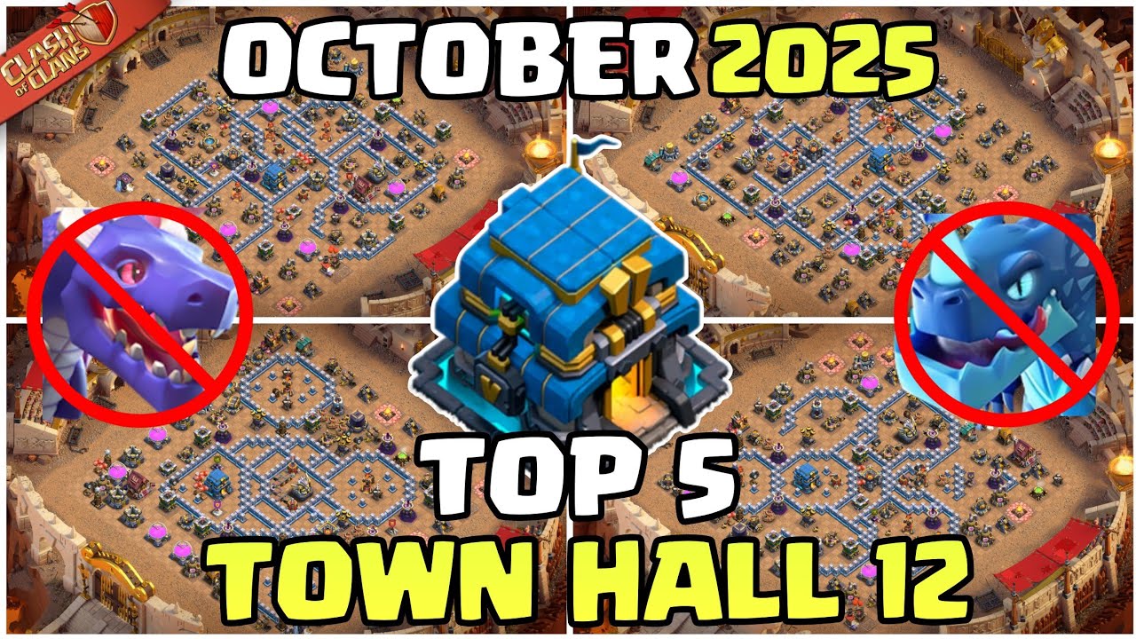 NEW BEST TOP 5! Town Hall 12 (TH12) War / Cwl Base + Link 2025 | New Ranked Mode Base 
