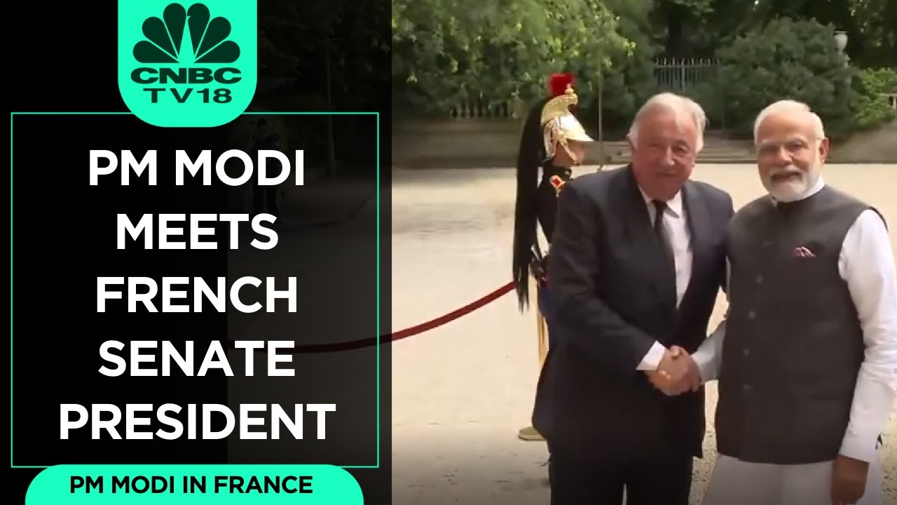 PM Modi Meets French Senate President Gerard Larcher | Digital | CNBC TV18