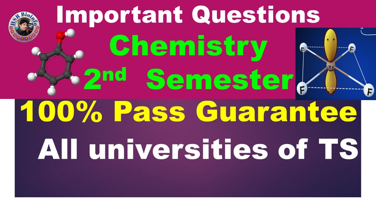 Important questions- Chemistry-2nd Semester | All Universities of TS | HSR Bioinfo