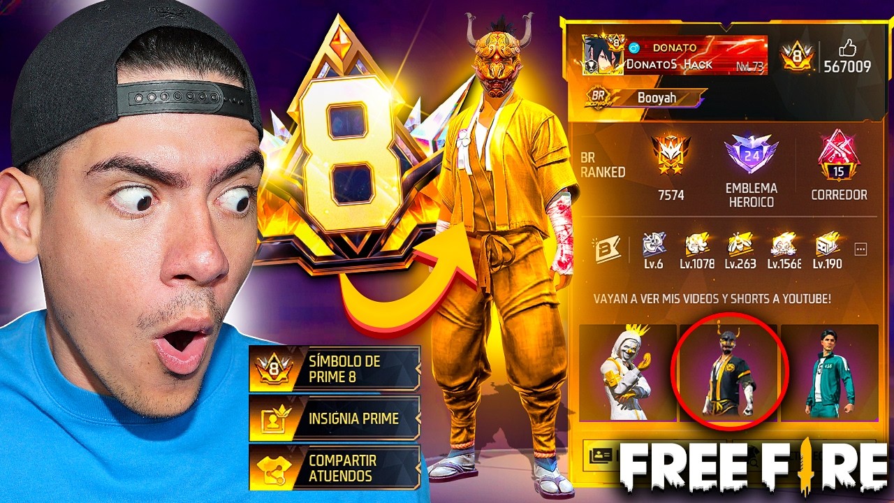 SOY PRIME NIVEL 8 en FREE FIRE y DESCUBRÍ CUÁNTOS DIAMANTES HE GASTADO !! - TheDonato