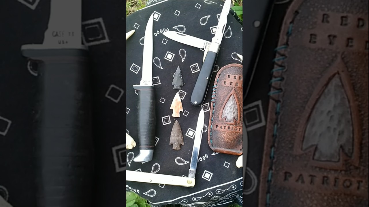 65-80 Case XX 3 Finn 60-76 Camillus TL-29 70s Colonial Melon Tester 3 Arrowheads I Made Yesterday 😎