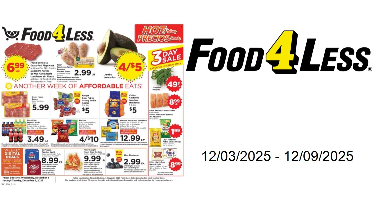 Food 4 Less Weekly Ad  - 12/03/2025 - 12/09/2025