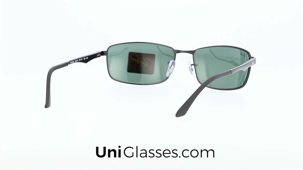 RAYBAN RB3498 00271 61 17 135 BLACK DARK GREEN 1