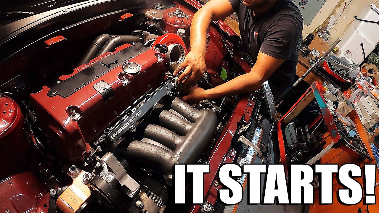 RANDY'S TURBO RSX FIRST START!!